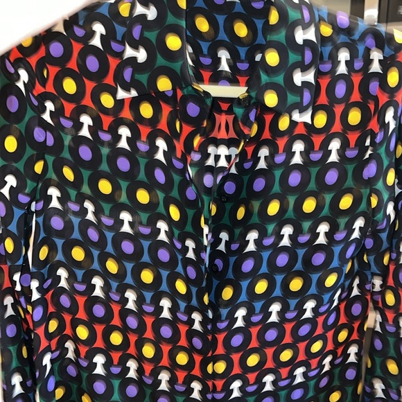 Like New Alice + Olivia Silk Patterned Top - Picture 7 of 7